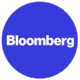 Bloomberg logo highlighted on a blue circle background promoting BetterTogether weight loss challenge with friends